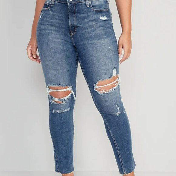 Extra High-Waisted Rockstar 360° Stretch Super-Skinny Ripped Jeans - Picture 2 of 5